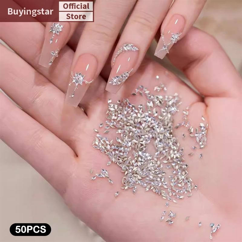 Zcx 50 ชิ้นเล็บ Mini Zircon Charming ประกายคริสตัล Rhinestones คอลเลกชันผสมสีตกแต่งเล็บอุปกรณ์เสริม VO