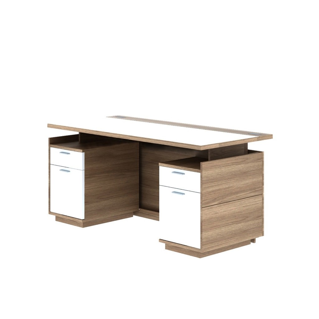 SB Design Square โต๊ะทำงาน ขนาด 160 ซม. รุ่น Finetti (I-Shape ไม่มีถาดคีย์บอร์ด) (W160xD75xH75 ซม) แ