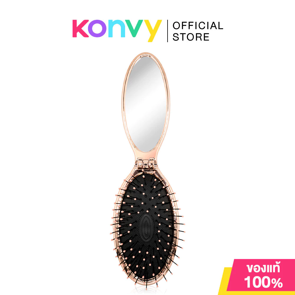 Wet Brush Pop And Go Electroplate Light Pink 1pc หวีแปรงวงรี สามารถพับเก็บได้.