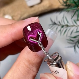 6 ชิ้น Cat Eye เล็บแม่เหล็กชุดยืดหยุ่นลวดเหล็กสําหรับ Creati…