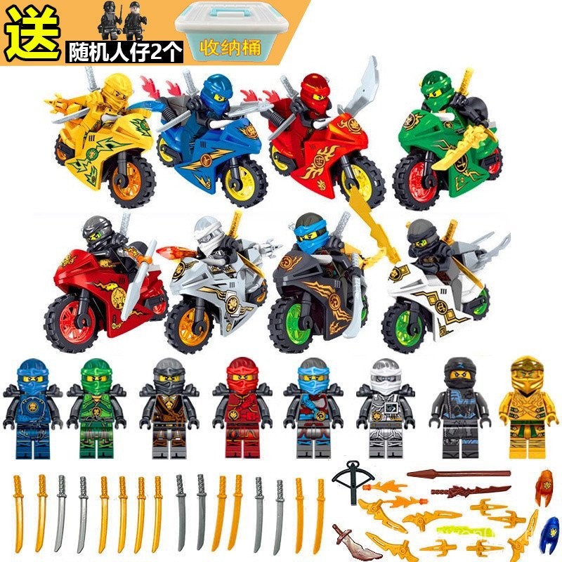 Phantom Ninja Little Man มอเตอร์ไซค์เย็น Kaijieco ประกอบบล็อกของเล่นเด็กผู้ชายของขวัญ gmle