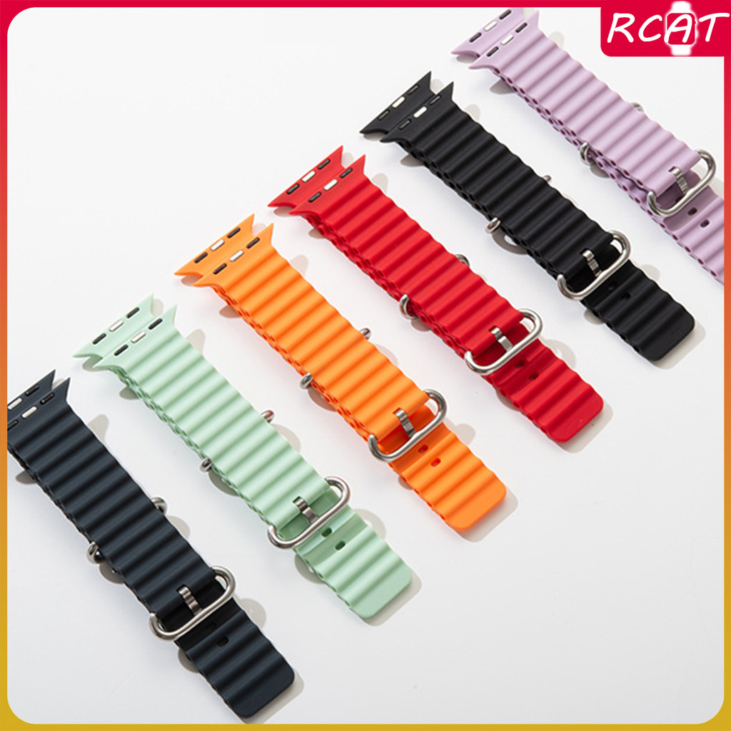 สายคล้องคอซิลิโคนสำหรับ for Apple Watch Ultra/SE 3 2 49mm Series 11/10 9 8 7 6 5 IWatch 44 40 45 38 41 42 46 มม