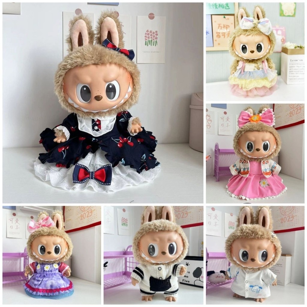 Labubu เสื้อผ้า 38 ซม.labubu ตุ๊กตาเสื้อผ้าสไตล์ใหม่ราคาถูก Dick ลายสก๊อตหรูหรา Handmade มูลค่าสูงชุด