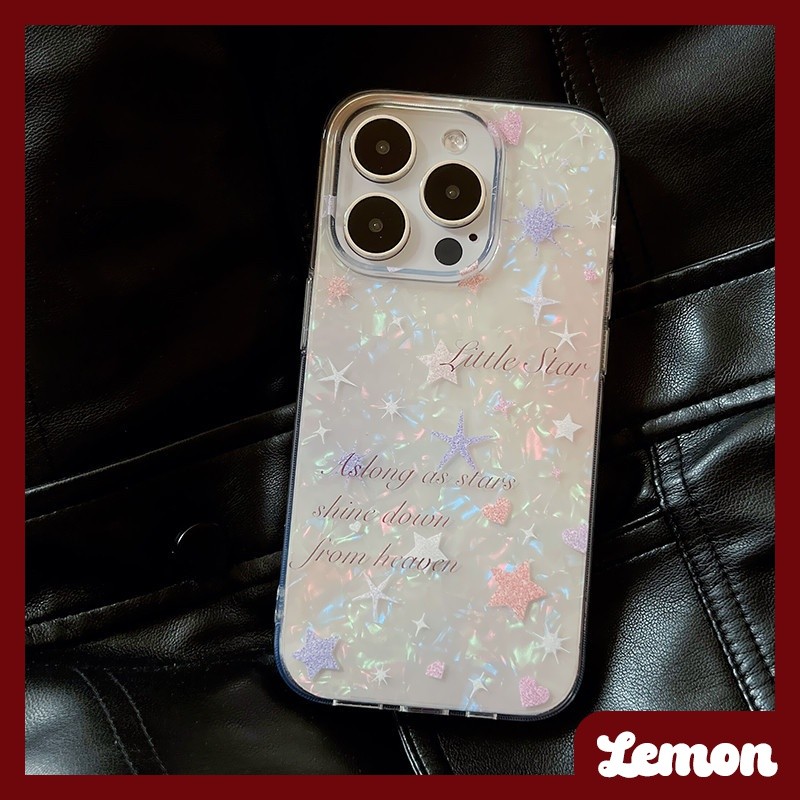 รูปแบบเชลล ์ ที ่ มีสีสัน Little Star โทรศัพท ์ มือถือป ้ องกันกรณีนุ ่ มโปร ่ งใสสําหรับ iphone กรณี 15 15promax 14promax 13promax 12promax 12pro