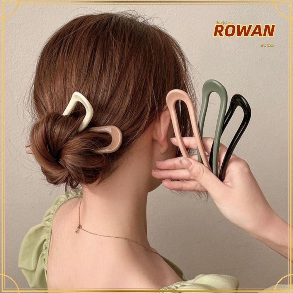 Rowans กิ๊บติดผมรูปตัวยูสไตล์จีนการออกแบบรูปตัวยูกิ๊บสไตล์จีน,พีวีซีย้อนยุคหลายสีลูกชิ้นหัวสิ่งประดิษฐ์หญิง