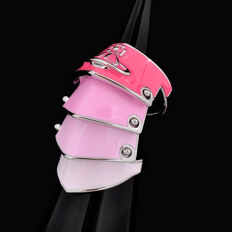 Vivienne Westwood Color Paint Four-Section Armor Ring Punk Representative Armor Ring