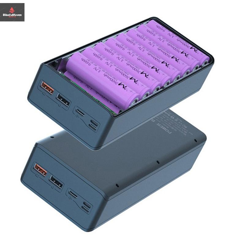 Cod 16*18650 USB เชื่อมฟรีกล่องเก็บ Fast Wireless Charging Power Case ใหม่
