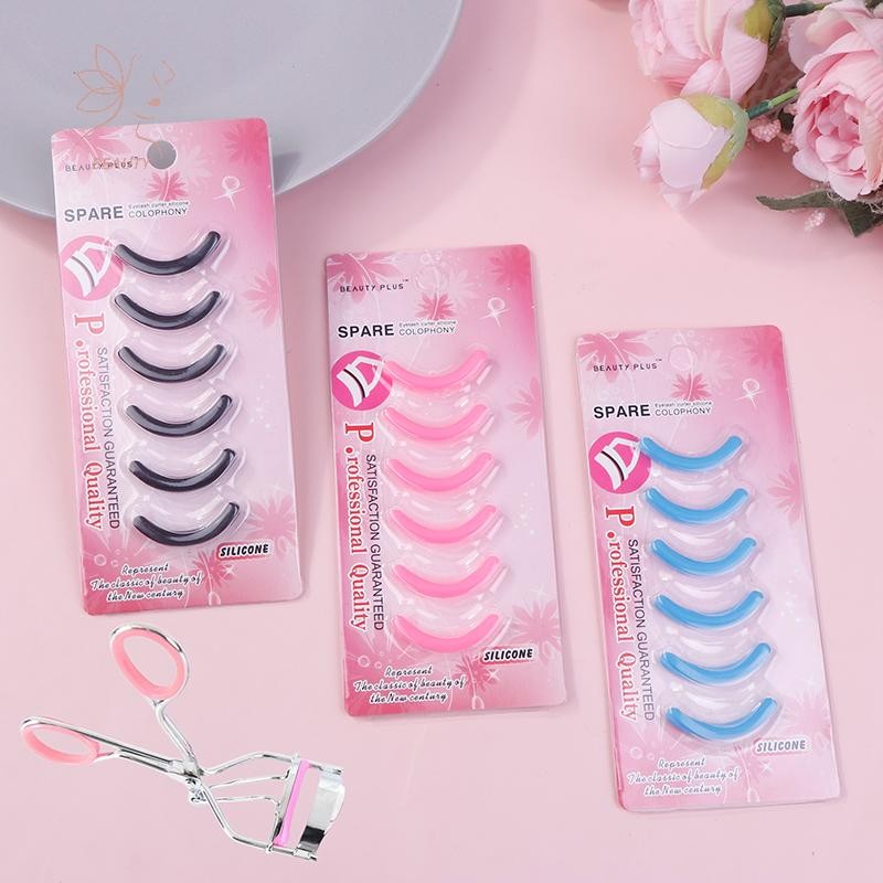 [maybeauty] 6ชิ้นผู้หญิงแฟชั่นเติมดัดขนตายางยืดหยุ่นเปลี่ยนแผ่นซิลิโคนเจลคลิปแผ่นตาแต่งหน้าเครื่องมือ {TH}