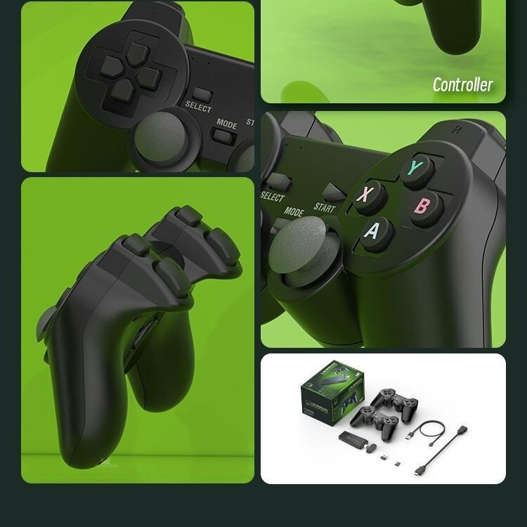 จอยเกมวิดีโอคอนโซล Retro TV Console 64G พร้อม 20000 เกม รองรับ 4K HDTV Game Stick คอนโทรลเลอร์ไร้สาย AV/HDMI