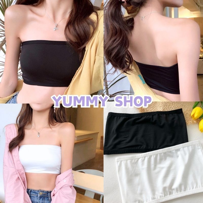 🎀Yummy Shop🎀พร้อมส่ง【MX-2สี/DW-02】เสื้อเกาะอก สองสีใส่สบายไม่อึดอัด