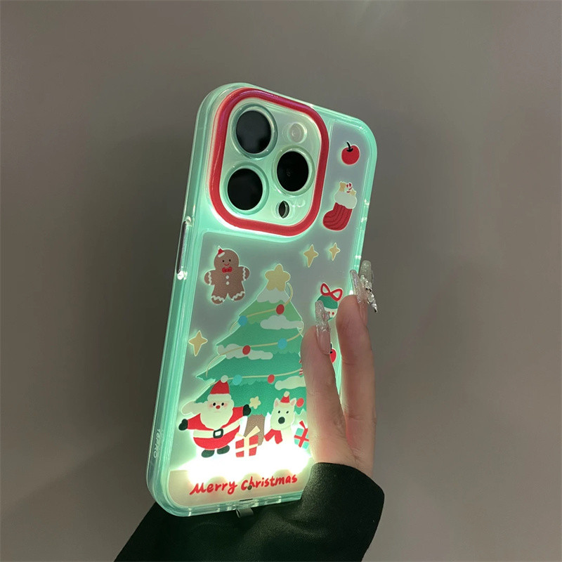 [โทรแฟลช] เคสโทรศัพท์สำหรับต้นคริสต์มาสสำหรับ iPhone 16PROMAX iphone15plus/14/13/12/11 Spot Goods