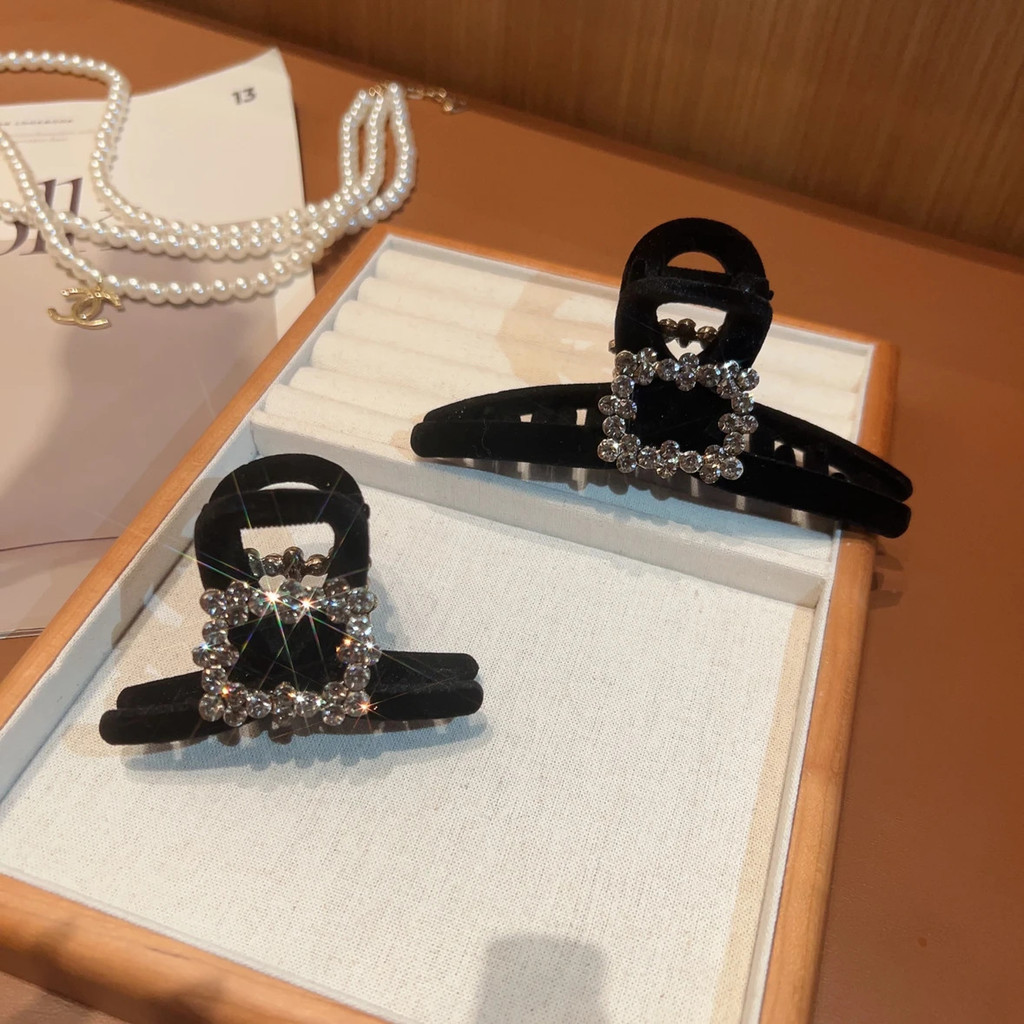 2024 หรูหรา Rhinestone กํามะหยี่ Clamp Girl All-Match กิ๊บติดผม