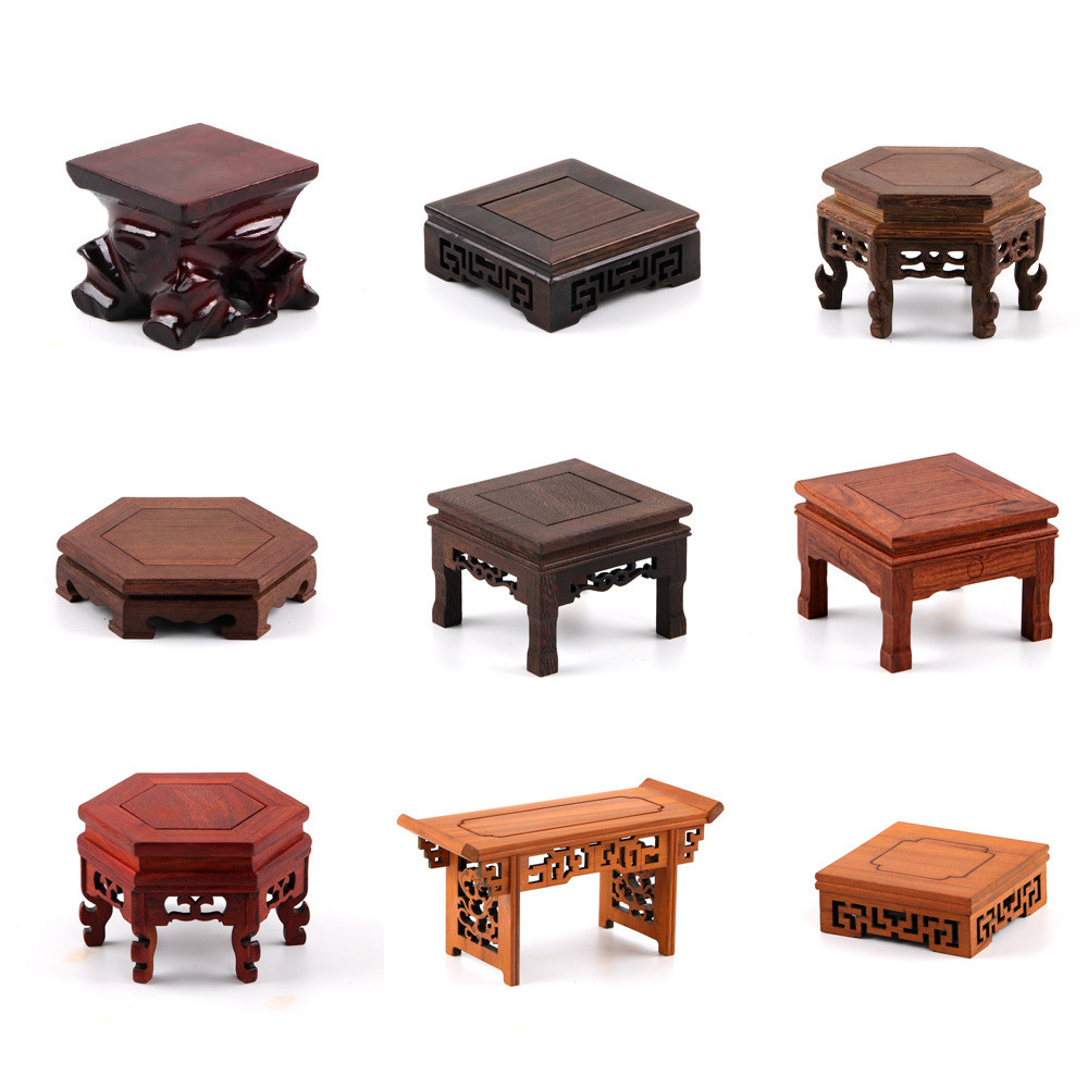 คราฟท์ ornament BASE ฐานฐานวางกาน้ำชาชั้นวางกาน้ำชาที่วางกาน้ำชาตกแต่งพิธีชงชาแจกันไม้เนื้อแข็งดอกไม้หินบอนไซพระพุทธรูป24.11.19