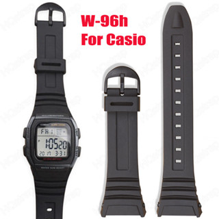 18 มม.สําหรับ Casio W-96h สายนาฬิกายาง PU สายนาฬิการุ่น 3239…