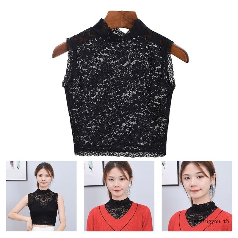 ʚɞ * ผู้หญิงคอเต่าที่ถอดออกได้ปกปลอมครึ่งเสื้อเสื้อเสื้อเท็จเสื้อคอปก