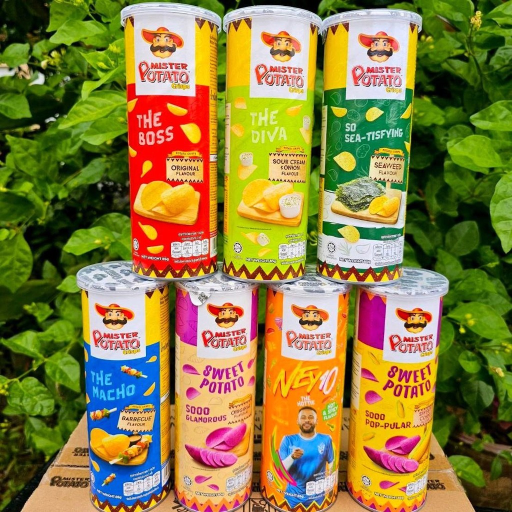 (ยกลัง14กระป๋อง) มันฝรั่งแผ่นทอดกรอบ แบรนด์มิสเตอร์โปเตโต้ ขนาดกระป๋องละ85กรัม