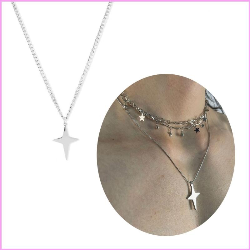 Inf Simple Chains Charm Star จี้สร้อยคอChoker สําหรับผู้หญิงโซ่สําหรับสาวหวาน Cool สาวครบรอบวันเกิด