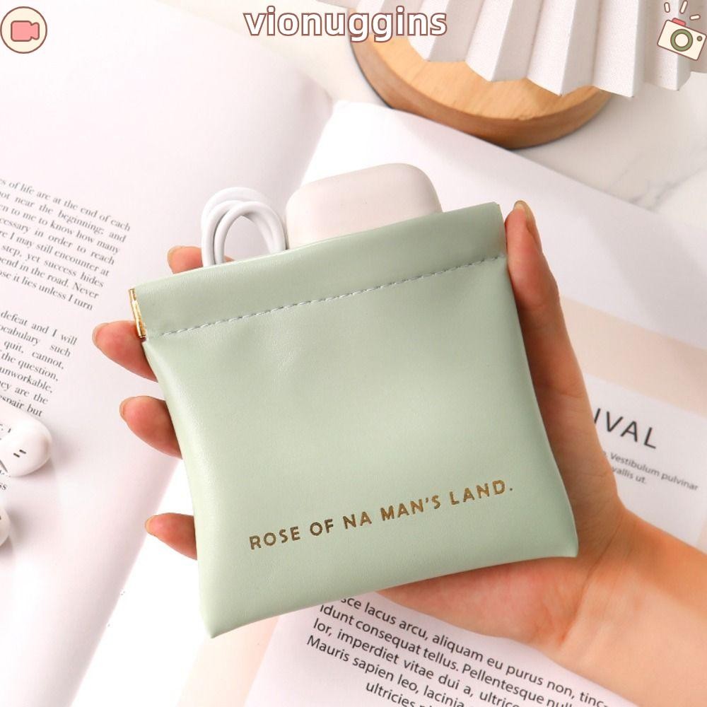 Vionuggins กระเป๋าเครื่องสําอาง,มินิแบบพกพาลิปสติกแต่งหน้ากระเป๋า,แฟชั่น PU Simple Travel Key กระเป๋าใบเล็กสําหรับผู้หญิงหญิง