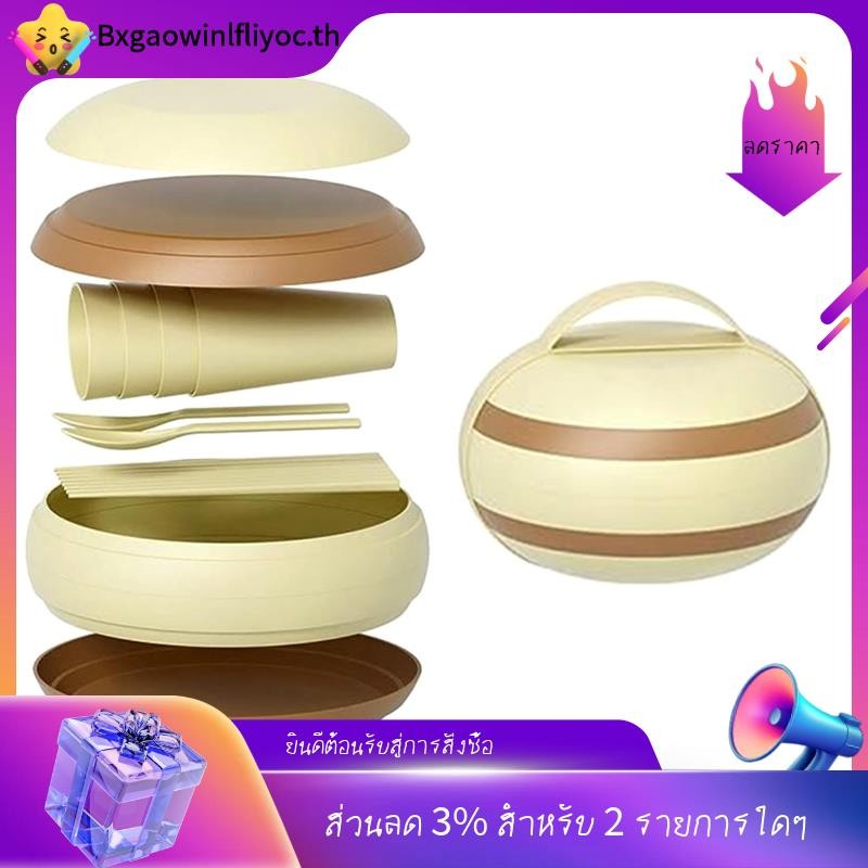 [มีในสต็อก]ชุดจานปิคนิคแคมป์ปิ้ง, (17 ชิ้น) ชุดช้อนส้อมพลาสติกนํากลับมาใช้ใหม่แบบพกพา, จานและถ้วยที่จําเป็นกลางแจ้งใช้งานง่าย