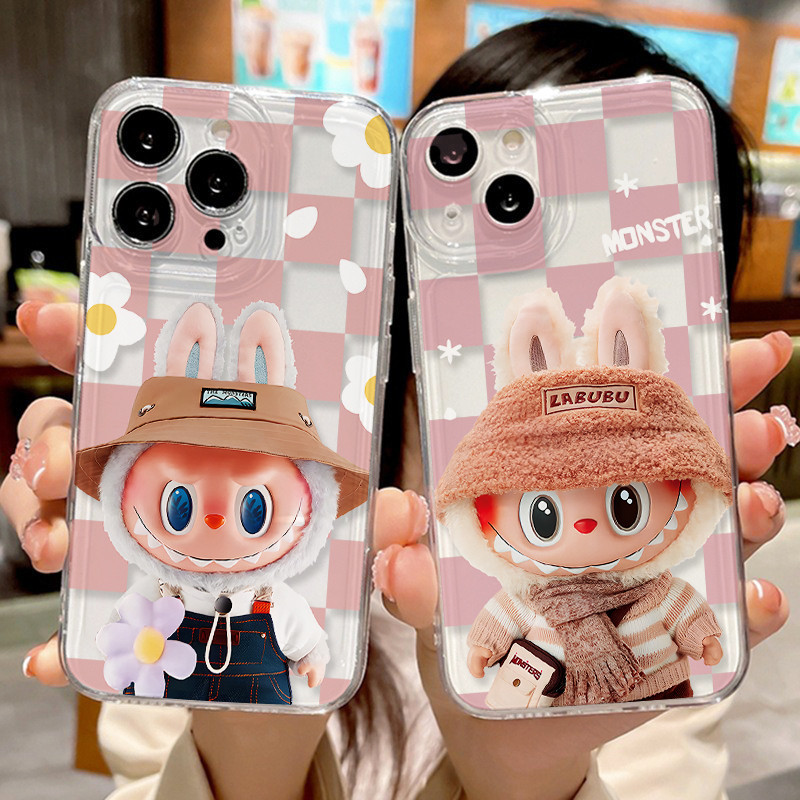 น่ารัก LABUBU สวมผ้าพันคอเคสโทรศัพท์สําหรับ OPPO Reno 4 5 8T 5F 7Z 8Z 4F 10 PRO 12 PRO 12F 2Z 2F F9 