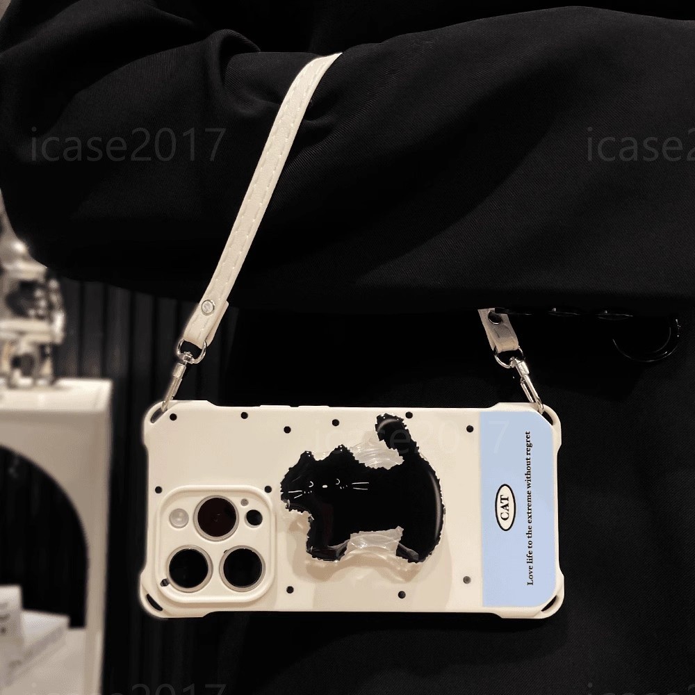 Cat Stand เคสโทรศัพท์เชือกเส้นเล็กสี่มุม Samsung S25 S24 S23 FE S22 S21+Note20 Ultra M32 Crossbody ป้องกัน - รูปที่ 2