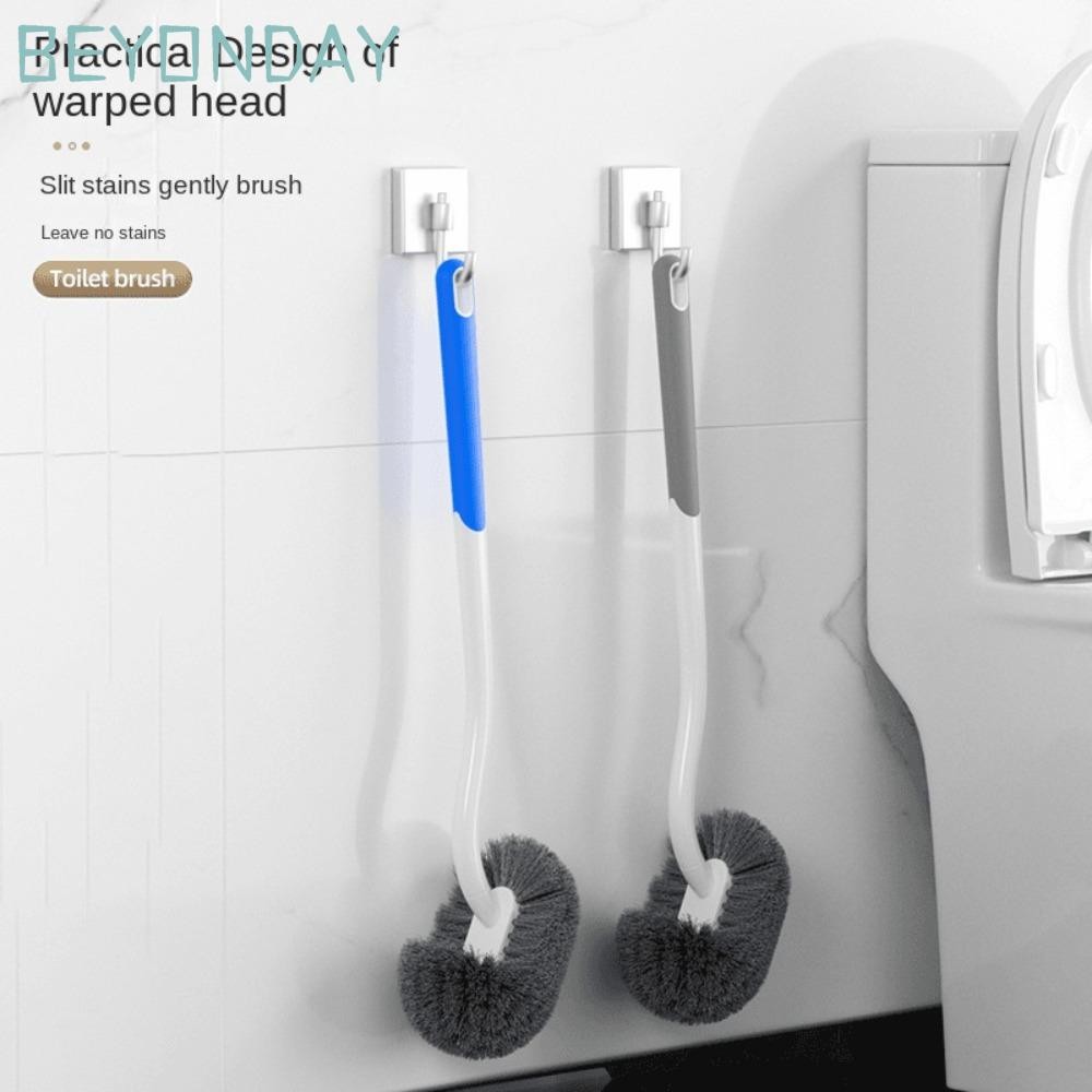 BEYONDAY แปรงขัดห้องน้ํา S-type, ผมนุ่มด้ามยาวมุมช่องว่างแปรง, ทนทานไม่มีมุมตายติดผนัง S-type แปรงห้องน้ําเครื่องมือทําความสะอาดอุปกรณ์เสริม