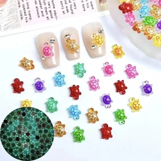 เต่าเรืองแสง 100 ชิ้น จากเรซิน สำหรับทำ DIY การ์ตูนน่ารัก เพื่อประดับโทรศัพท์และผม