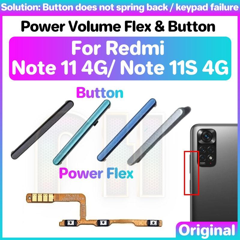 ปุ่มปรับระดับเสียงไฟ Flex สําหรับ redmi note 11 11s 4g สวิตช์กุญแจด้านข้าง Power ON OFF Key Mute Volume ปุ่มควบคุมริบบิ้น Flex Cable