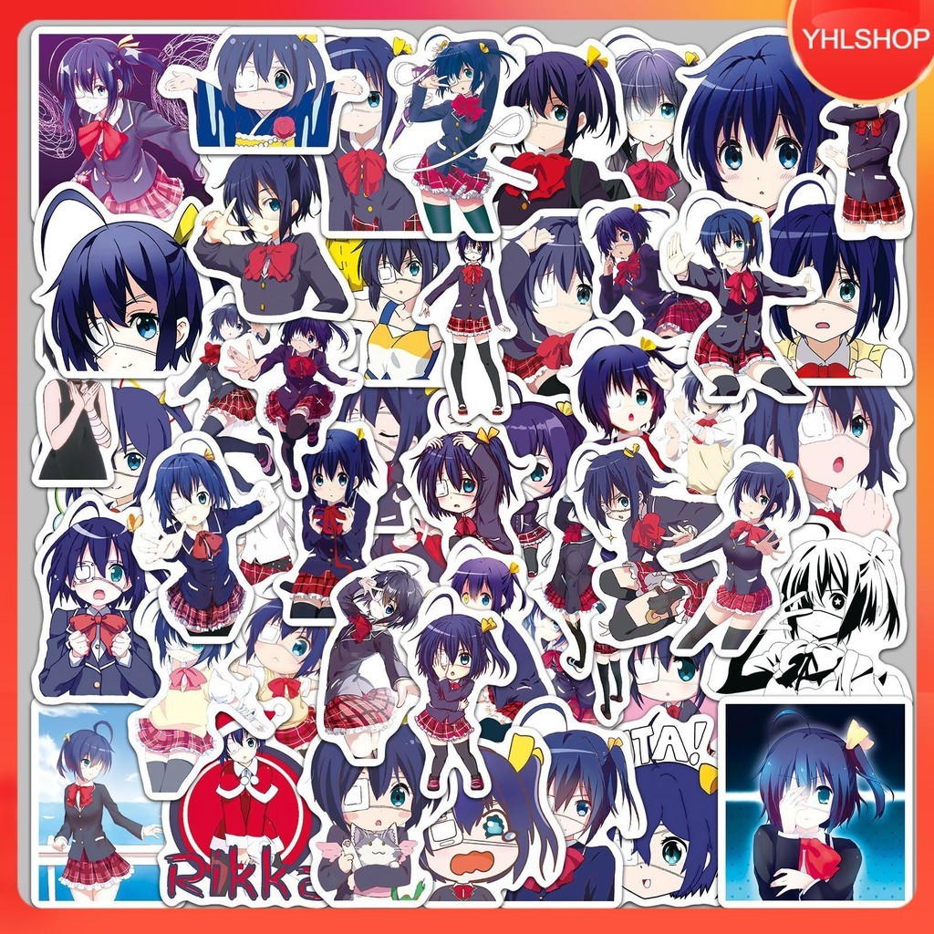 🍀ส่งจากไทย🍀 50แบบ Sticker การ์ตูน รักสุดเพี้ยนของยัยเกรียนหลุดโลก! (小鳥遊 六花 Takanashi Rikka) Anime