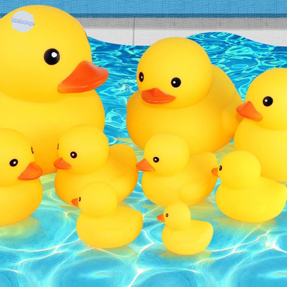 หรูหรา ของเล่นอาบน้ําเป็ดบีบเสียง สีเหลือง นุ่ม ว่ายน้ํา ลอยน้ํา บีบมีเสียง ของขวัญสนุก