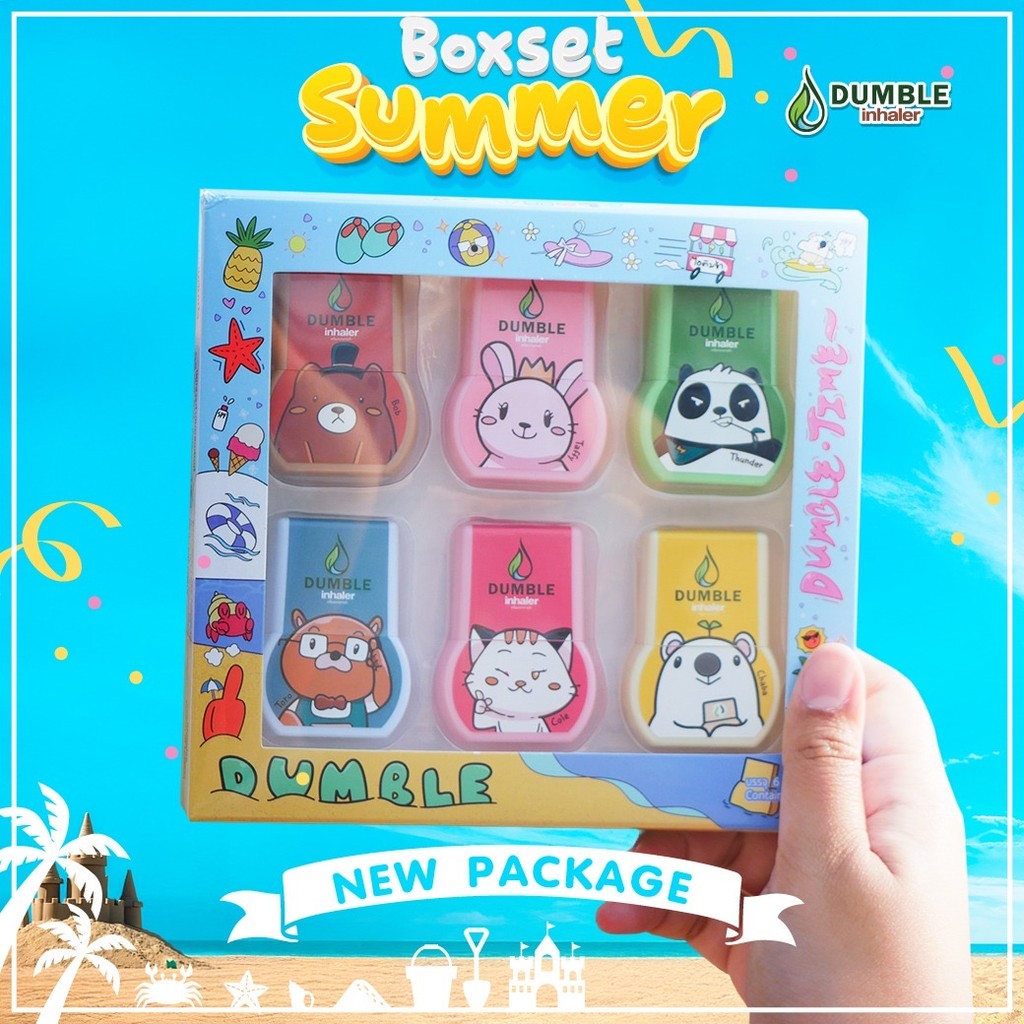 (6ชิ้น/กล่อง) ยาดม 2 รู ยาดมสมุนไพร Dumble Herbal Inhaler (Double Head) ✨