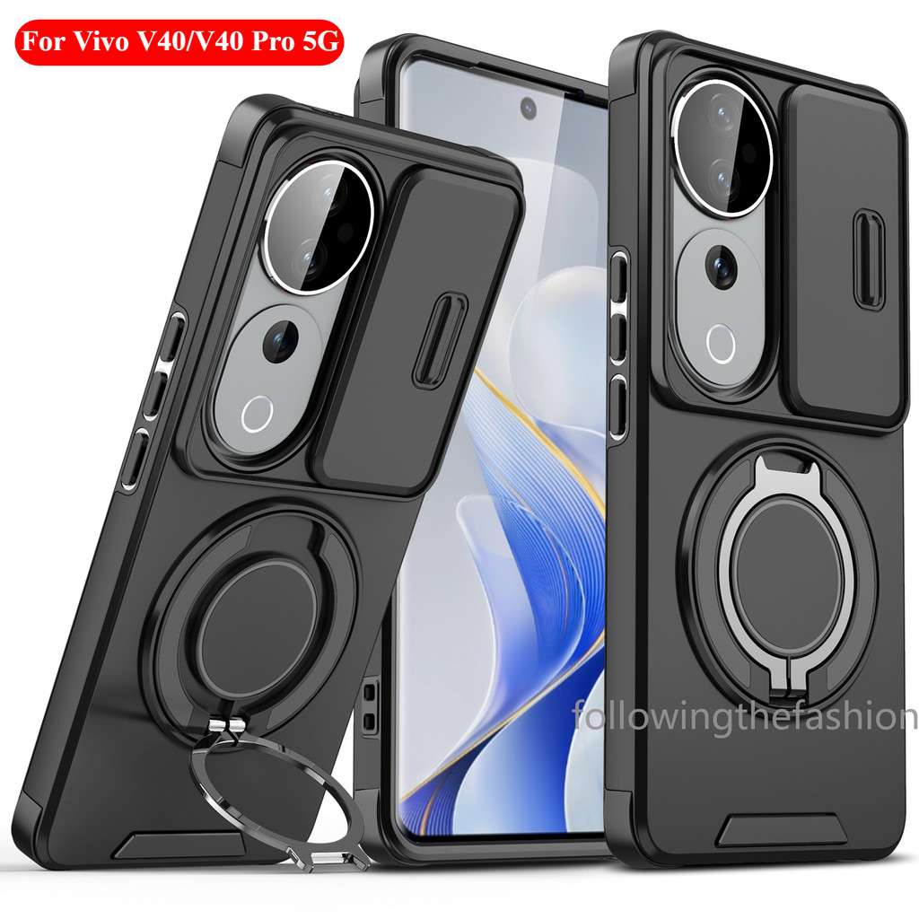 ปลอกสําหรับ Viivo V40 5G vivo V40 V 40 vivo V40 V40 Pro 4G 5G กันกระแทกเคสโทรศัพท์โลหะเกราะแหวนยึด S