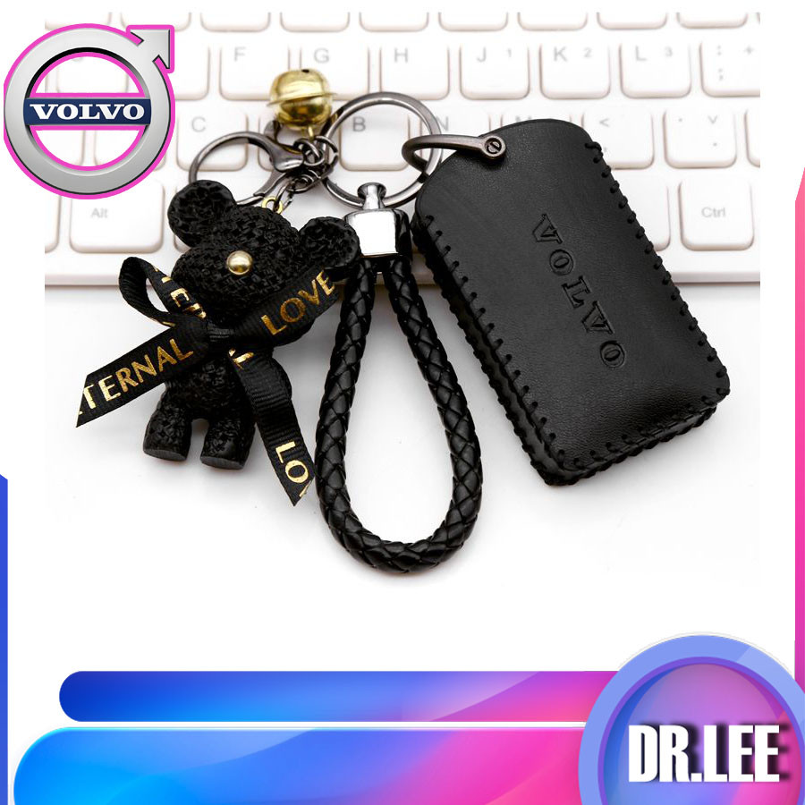 กระเป๋าใส่กุญแจหนัง VOLVO EX30 ปกกุญแจการ์ตูนรถสมาร์ท สายรัดทอ ZUHO