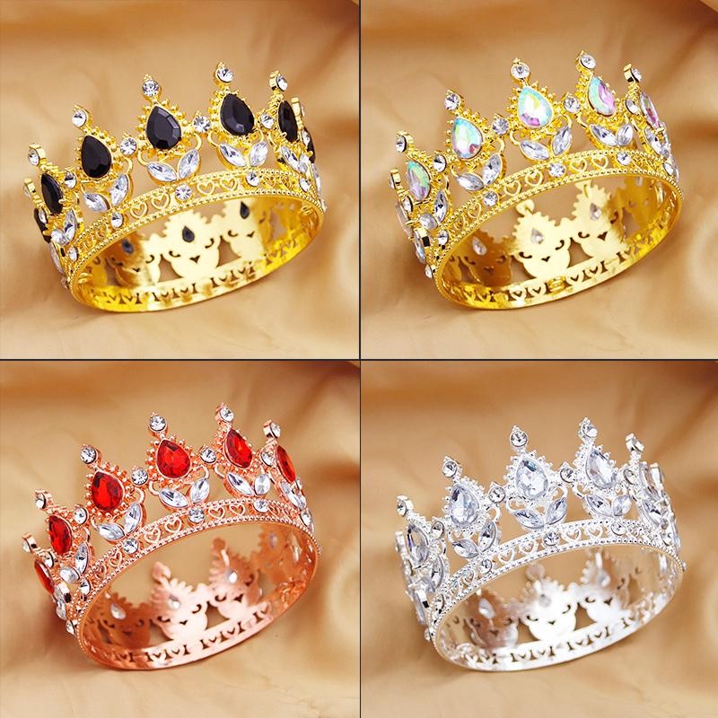 Super น่ารักขนาดเล็ก Tiaras และมงกุฎสําหรับสาวพรหมมงกุฎเค้ก Diadem 8 ซม.เส้นผ่านศูนย์กลาง Little Tiara เครื่องประดับเจ้าสาวงานแต่งงาน