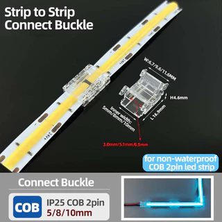 5 มม.8 มม.10 มม.1PCS ฟรีเชื่อม 2pin COB LED Strip L-Shap มุม Extension Wire Terminal LED Connectors ไม่มี Dark สําหรับ COB Strip ไฟ