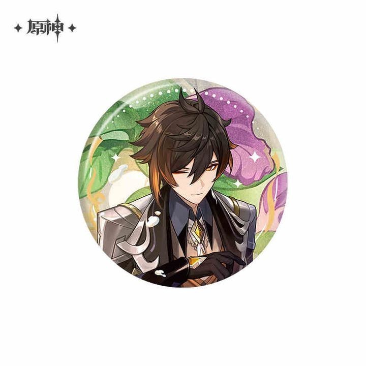 [ BADGE ] Zhongli 4th Anniversary Can Badge - Genshin Impact 6.5cm - ป้ายกลม ขนาด 58mm