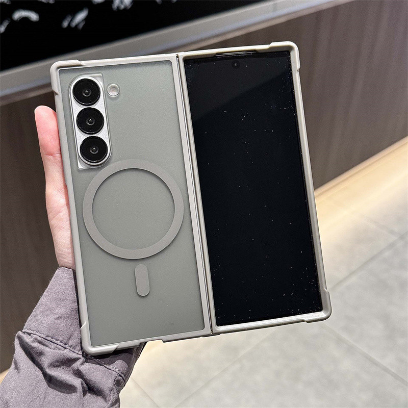 Magnetic กันกระแทกโปร่งแสง Matte Case Samsung Galaxy Z Fold 7 Z Fold 6 Z Fold 5 Z Fold 4 Slim Four Coner Anti-drop Cove - รูปที่ 5