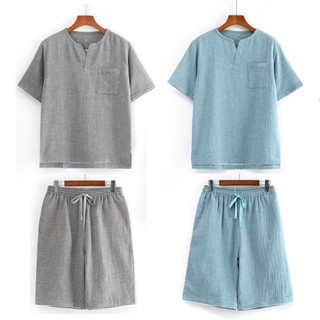 ชุดนอนผู้ชายชุด Muji สไตล์สไตล์ญี่ปุ่น Double-Layer เส้นด้าย…