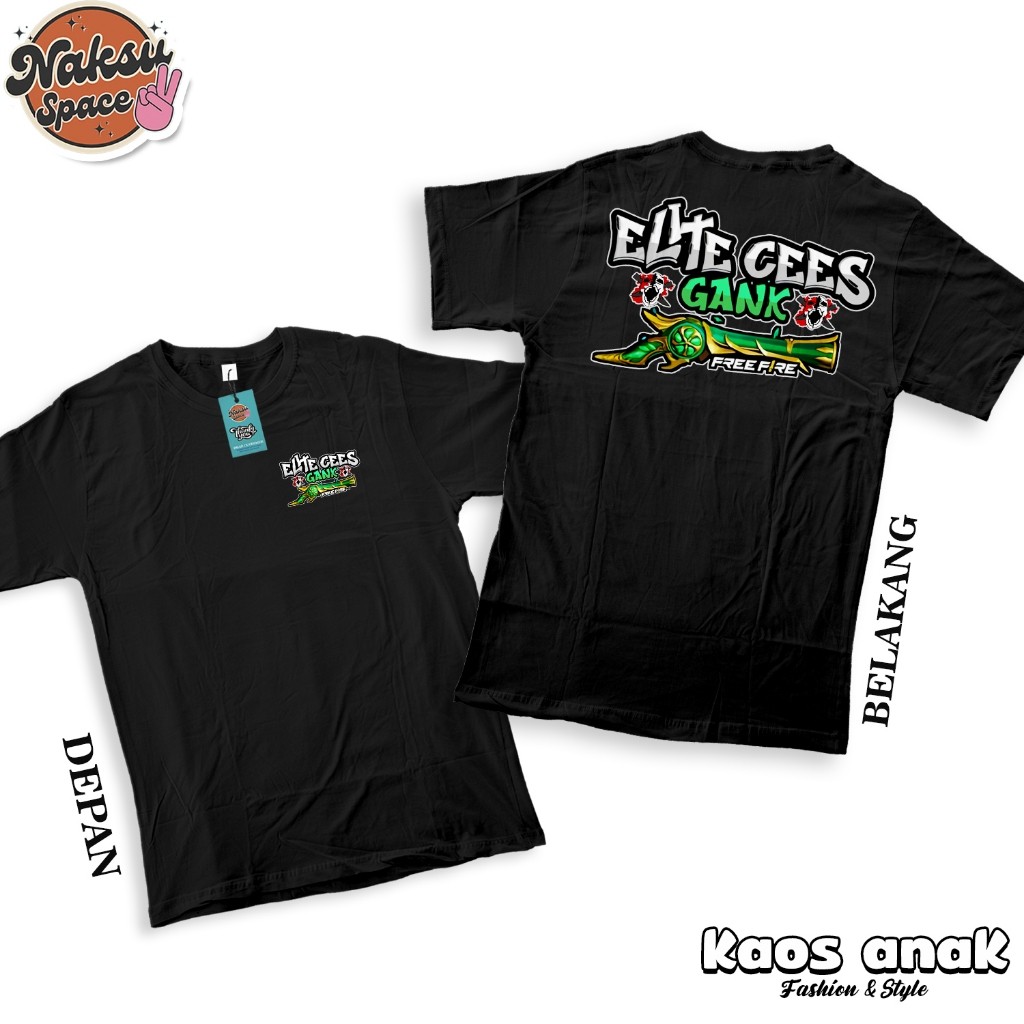 เครื่องแต่งกาย Kids Zone CHILDRENS T-SHIRTS - ELITE CEES GANK SG EMERALD FF UNISEX DISTRO CLOTHES VI