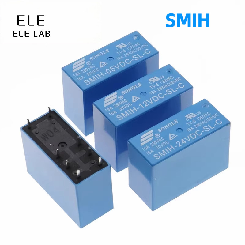 ‌SMIH-05V / 12V / 24V-SL-C Songle 8Pin SMIH รีเลย์ 16A 250VAC 30VDC NO/NC Power Relay