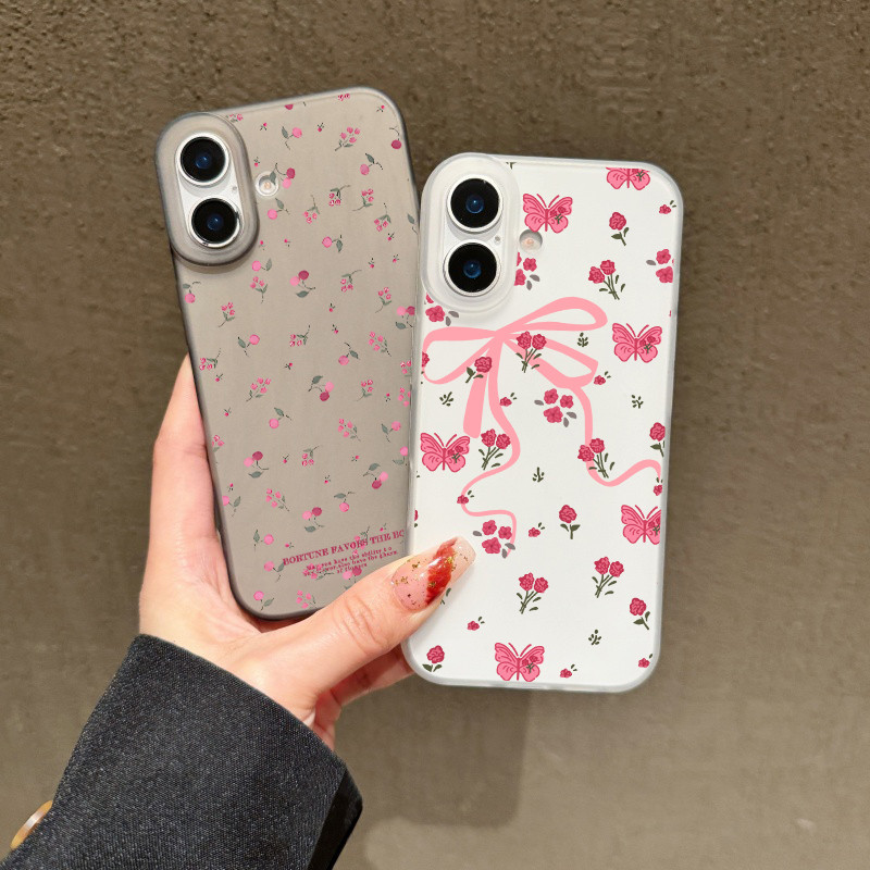 กรณีโทรศัพท์ จัดส่งจากประเทศไทย ดอกเชอร์รี่เคสไอโฟน iPhone 16 15 14 13 12 11 PRO MAX X XS MAX XR 7/8P ป้องกันลายนิ้วมือ - รูปที่ 7