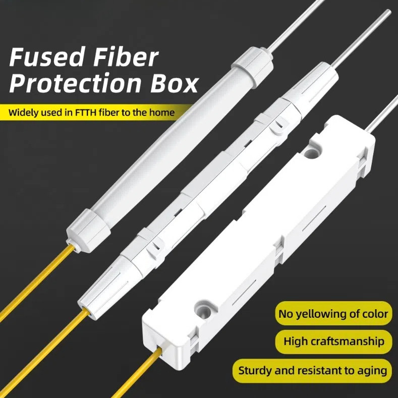 กล่องป้องกันหลอดหดความร้อน 100 ชิ้น | ฉนวนสายไฟเบอร์ออปติกพลาสติก | กล่องป้องกันแสงลวดหนัง