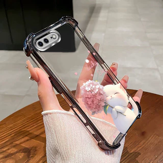 เคสสําหรับ iPhone 6 6S 7 8 PLUS เคสโทรศัพท์ Lucky Cat สี่มุมซิลิโคน TPU โปร่งใส Soft Shell XYM