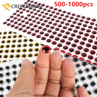500/1000pcs Fishing Lure Eye 3D เหมือนจริงประดิษฐ์ Holographic ปลอมตา 3/4/6/7/8/9/10/11/12 มม.สําหรับ Fly Tying Lures