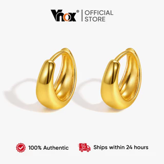 Vnox ต่างหูห่วงรูปตัว U สําหรับผู้หญิง,ต่างหู Hypoallergenic ชุบทอง,ของขวัญเครื่องประดับแฟชั่น