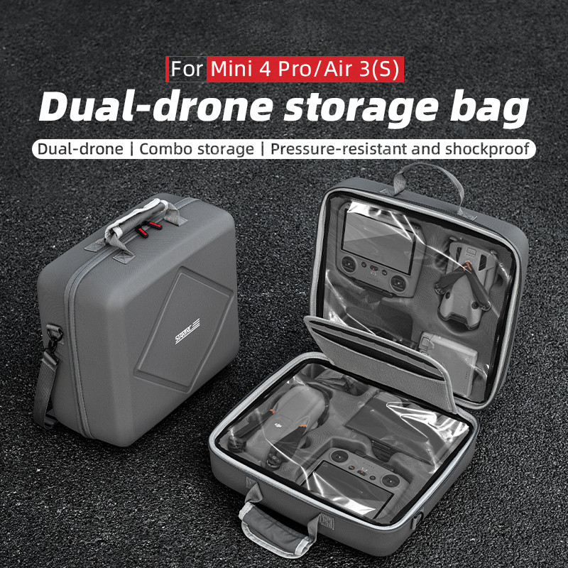 สําหรับ DJI Mini4pro/Air3 ตําแหน่งโดรนคู่ทนต่อแรงกดมือถือแนวทแยงข้ามกระเป๋าเก็บแบบพกพาอุปกรณ์เสริมโด