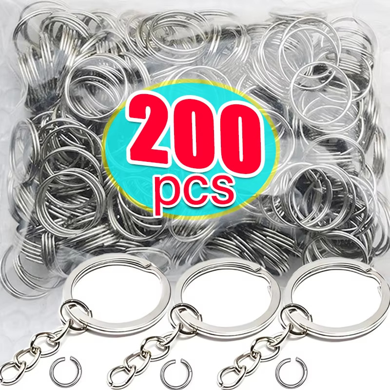 แยก Keyfob Key จี้ผู้ถือแหวน - DIY โลหะ Key แหวน - Scratch-Resistant Silver Craft Supplies พร้อมขั้วต่อ