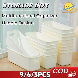 9Pcs Multifunction Storage Box Desktop Organizer Stationery Sundries Makeup Storage Basket Organizer