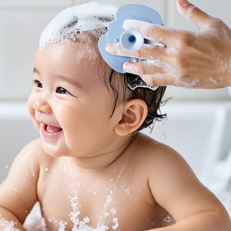 Winu Baby Shower Brush แปรงซิลิโคนสระผม แปรงนวดสําหรับผิวที่ละเอียดอ่อน เพลิดเพลินไปกับประสบการณ์การอาบน้ําสําหรับทารกที่สะดวกสบาย