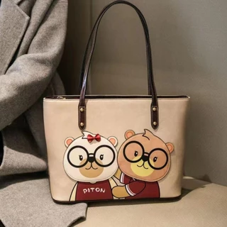 【พร้อมส่ง】miss bag fashion กระเป๋าถือ กระเป๋าสะพายข้าง กระเป๋าหนัง สไตล์เกาหลี แพค 2 ชิ้น